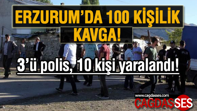 100 kişi taş ve sopalarla birbirine girdi!